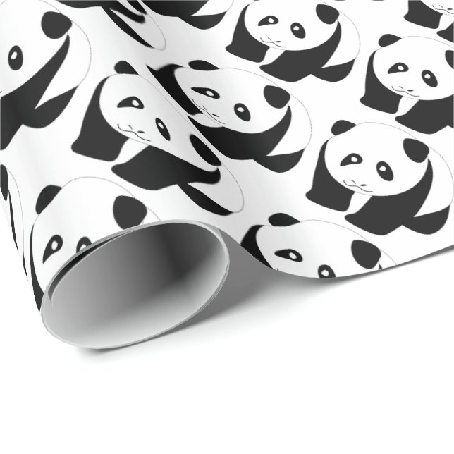 Schöne Panda Geschenkpapier (Rolleneckpunkt)