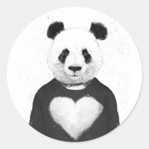 Schöne Panda Runder Aufkleber