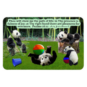 Schöne Panda-Schrift Magnet-Psalmen 16:11 Magnet