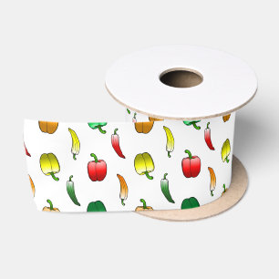 Schöne Paprika-Muster Satinband