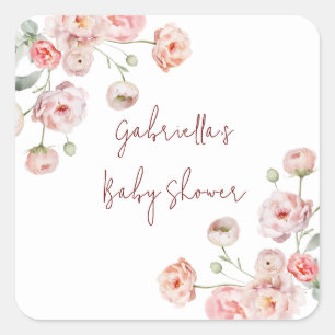 Schöne Pastel Babydusche Quadratischer Aufkleber