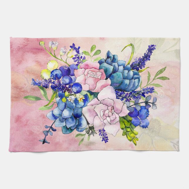 Schöne Pastel Floral Arrangement Küchentuch (Horizontal)