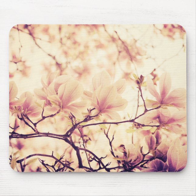 Schöne Pastel Magnolia Blume Mousepad (Vorne)