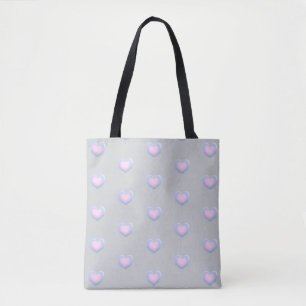 Schöne Pastell-Rosa, -Blau und -Grau Herzen Tasche