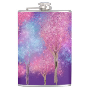 Schöne Pastellbäume Flachmann