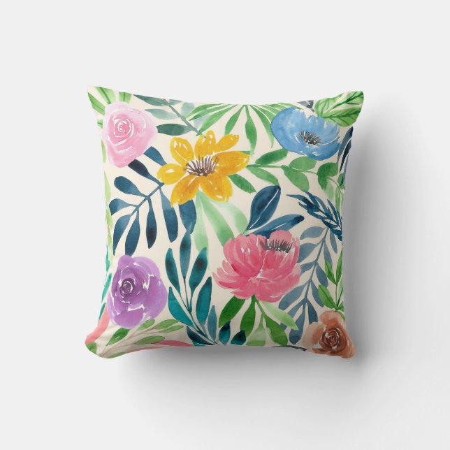 Schöne pastellfarbene Blume Blumenkopf Kissen (Vorderseite)