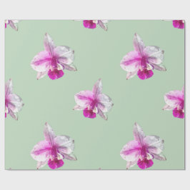 Schöne pastellrosa tropische Orchideen Geschenkpapier