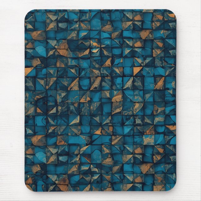 Schöne Patchwork-"Optik" in Dunkel-Teal Mousepad (Vorne)