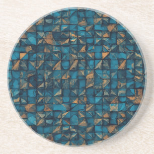 Schöne Patchwork-Optik in Dunkel-Türkis Getränkeuntersetzer