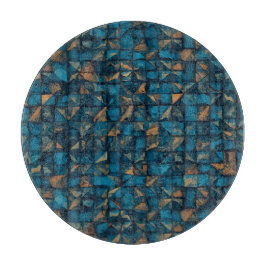 Schöne Patchwork-Optik in Dunkel-Türkis Schneidebrett
