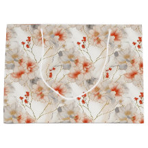Schöne Peach Red White Floral