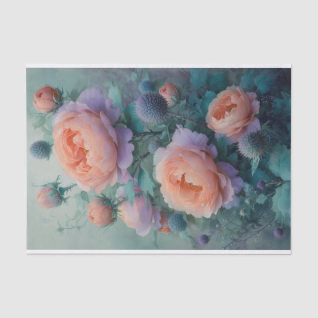 Schöne Peach-Rose Seidenpapier (Vorderseite)