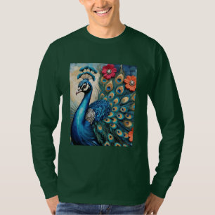 Schöne Peacock Floral T-Shirt
