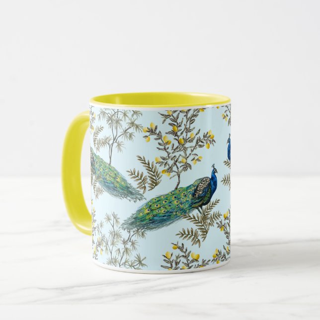 Schöne Peacock Pattern-Tasse Tasse (Vorderseite Links)