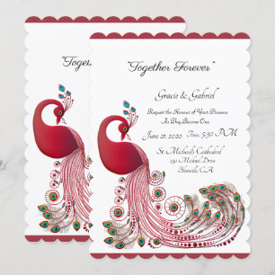 Schöne Peacock Wedding Einladung
