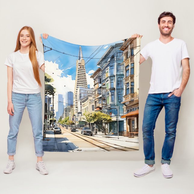 Schöne Pen- und Tintenskizze von San Francisco Fleecedecke (Beispiel)