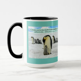 Schöne Penguin-Schrift 1 John 4:16 Tasse