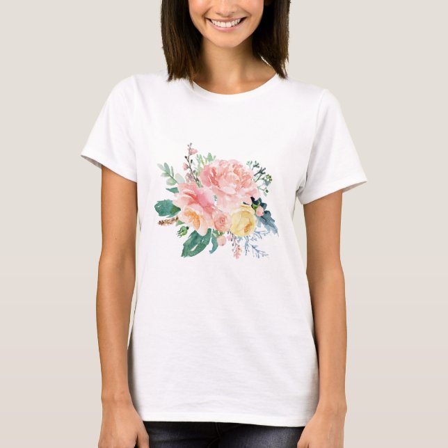 Schöne Peony Bouquet T-Shirt (Vorderseite)