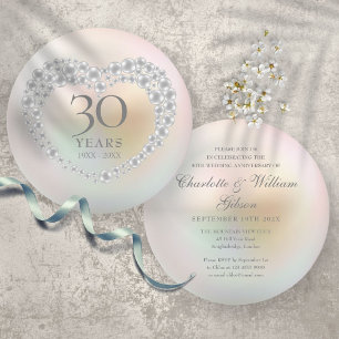 Schöne Perle 30. Hochzeitstag Einladung