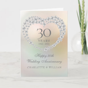 Schöne Perle 30. Hochzeitstag Karte
