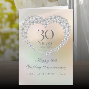 Schöne Perle 30. Hochzeitstag Karte