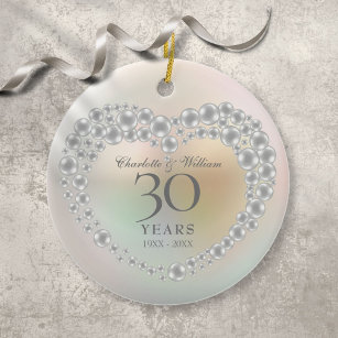Schöne Perle 30. Hochzeitstag Keramik Ornament