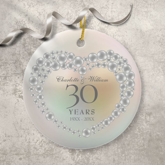 Schöne Perle 30. Hochzeitstag Keramik Ornament (Beautiful Pearl 30th Wedding Anniversary Ceramic Ornament)