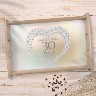 Schöne Perle 30. Hochzeitstag Serviertablett