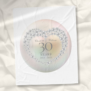 Schöne Perlenherz 30. Hochzeitstag Fleecedecke
