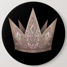 Schöne Perlenperlen Glitzer Krone goldene Bronze Button