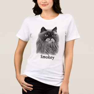 Schöne persische Katze mit optionalem Namen Tri-Blend Shirt