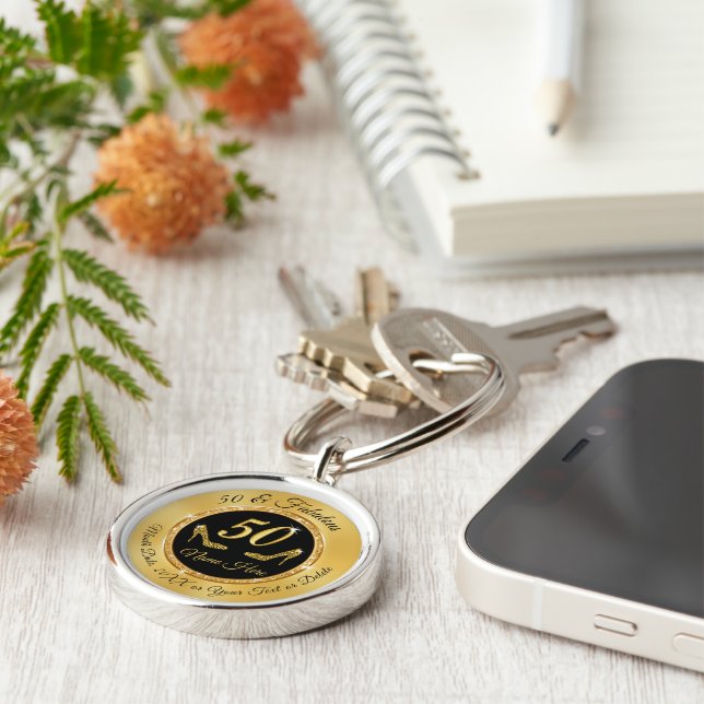 Schöne Personalisierte 50. Geburtstagsgeschenke fü Schlüsselanhänger (Seite)