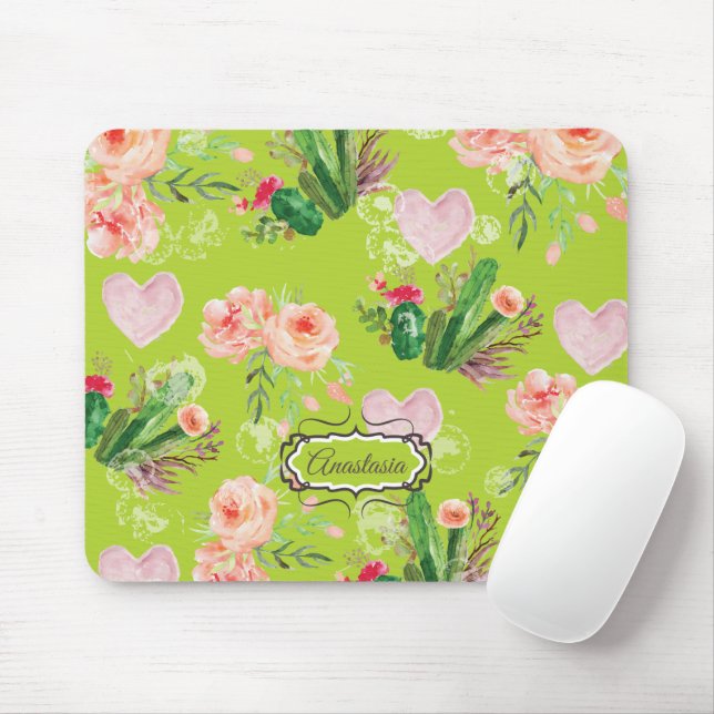 Schöne Personalisierte Blumenkaktus Mousepad (Mit Mouse)