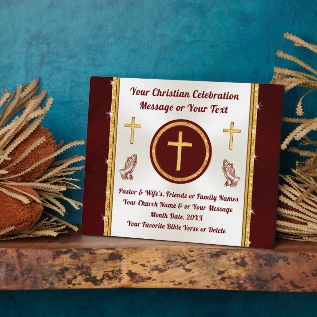 Schöne Personalisierte Christliche Plaques für Pas Fotoplatte (Seite)