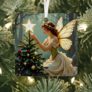 Schöne persönliche verzauberte Weihnachten Fee Ornament Aus Metall