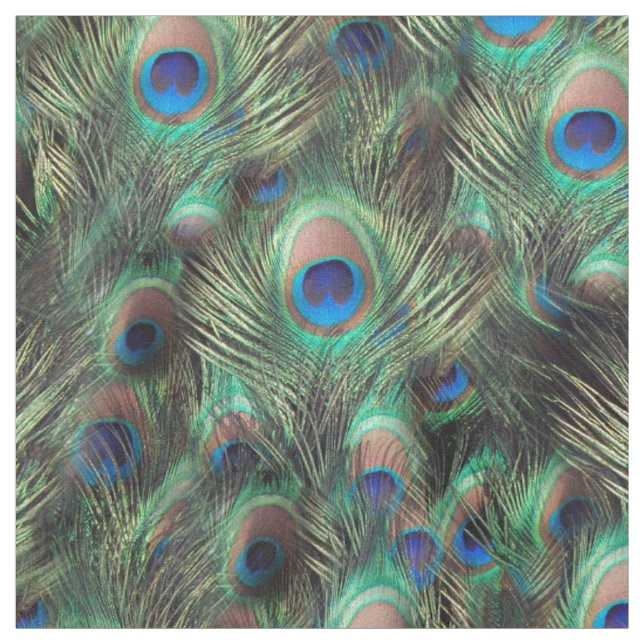 Schöne Pfau-Feder-grün-blauer Tierdruck Stoff (Muster)
