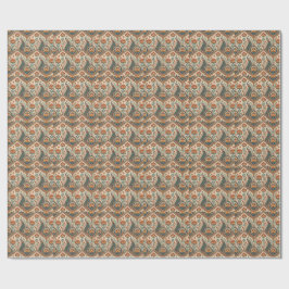 Schöne Pfau- und indische Blumenmuster-Kunst Geschenkpapier