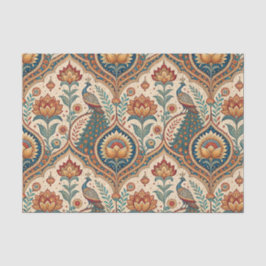 Schöne Pfau- und indische Blumenmuster-Kunst Seidenpapier