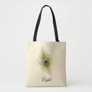 Schöne Pfauenfeder & Kalligrafie Tasche