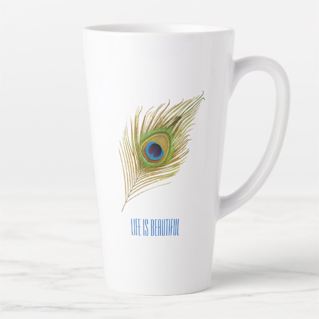 Schöne Pfauenfeder Milchtasse (Rechts)