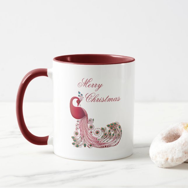 Schöne Pfauenhütten Tasse (Mit Donut)