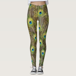 Schöne Pfauenvogelfedern Leggings