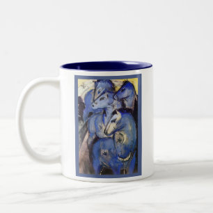 Schöne Pferde Franz Marc - der blaue Reiter Zweifarbige Tasse