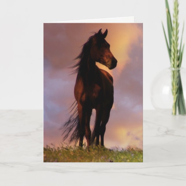 Schöne Pferde Happy Birthday Card Karte (Vorderseite)