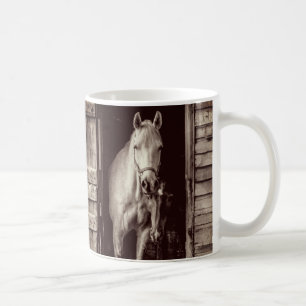 Schöne Pferde & Rustikaler Braun Kaffeetasse