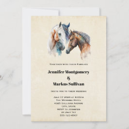 Schöne Pferde Western Boho Style Wedding Einladung