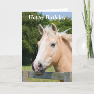 Schöne Pferdekopf Palamino Geburtstagskarte Karte