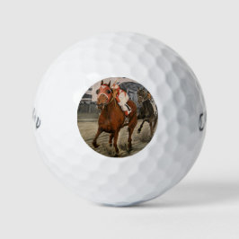 Schöne Pferdeschlittenbesitzer im klassischen Renn Golfball