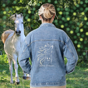 Schöne Pferdesilhouette Jeansjacke