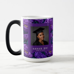 Schöne Pfingstrosen-Blumen-Absolventen-Kaffeetasse Verwandlungstasse